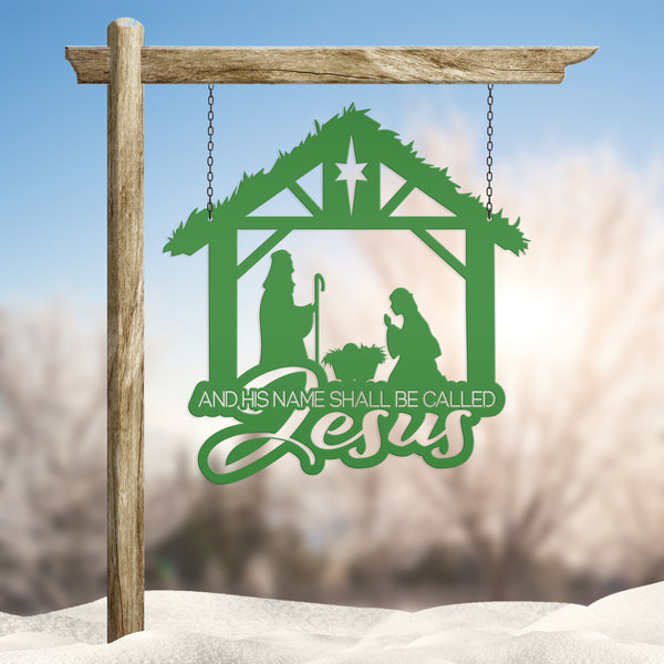 Christmas Nativity Metal Sign - 'And His Name Shall Be Called' Wall Decor - Christian Holiday Wall Hanging - Seasonal Decorations