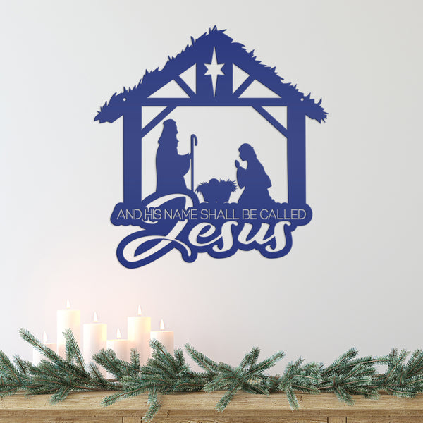 Christmas Nativity Metal Sign - 'And His Name Shall Be Called' Wall Decor - Christian Holiday Wall Hanging - Seasonal Decorations