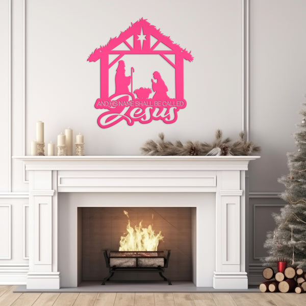 Christmas Nativity Metal Sign - 'And His Name Shall Be Called' Wall Decor - Christian Holiday Wall Hanging - Seasonal Decorations