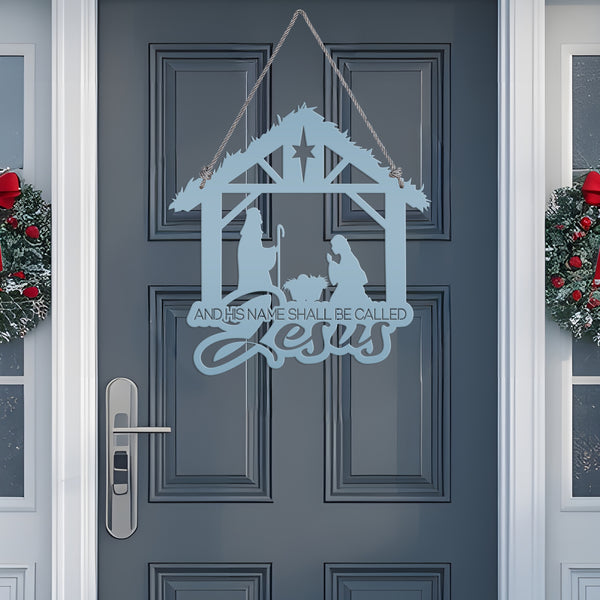 Christmas Nativity Metal Sign - 'And His Name Shall Be Called' Wall Decor - Christian Holiday Wall Hanging - Seasonal Decorations