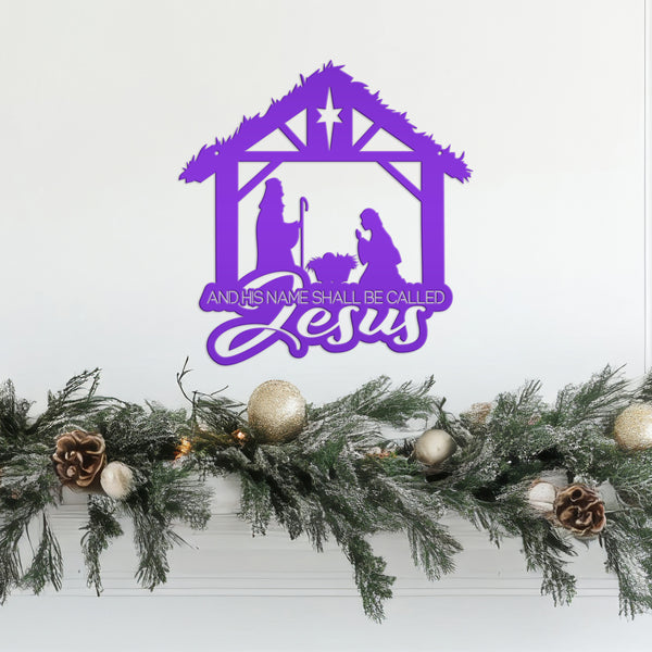 Christmas Nativity Metal Sign - 'And His Name Shall Be Called' Wall Decor - Christian Holiday Wall Hanging - Seasonal Decorations