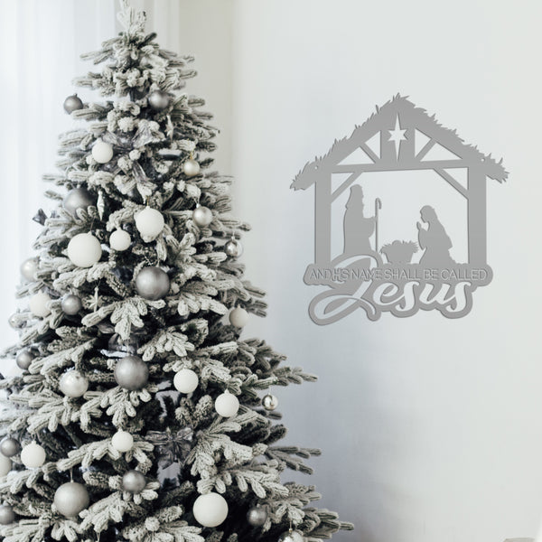 Christmas Nativity Metal Sign - 'And His Name Shall Be Called' Wall Decor - Christian Holiday Wall Hanging - Seasonal Decorations