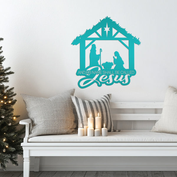 Christmas Nativity Metal Sign - 'And His Name Shall Be Called' Wall Decor - Christian Holiday Wall Hanging - Seasonal Decorations