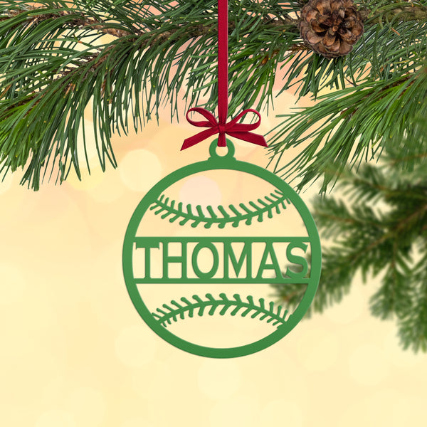 Personalized Baseball Metal Christmas/Holiday Ornament