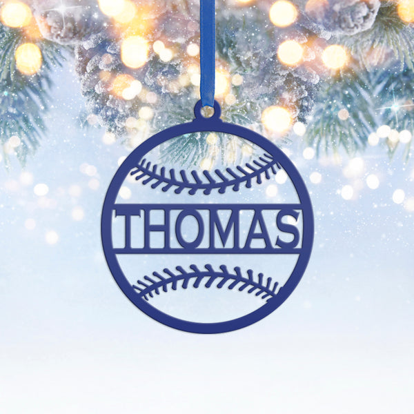 Personalized Baseball Metal Christmas/Holiday Ornament