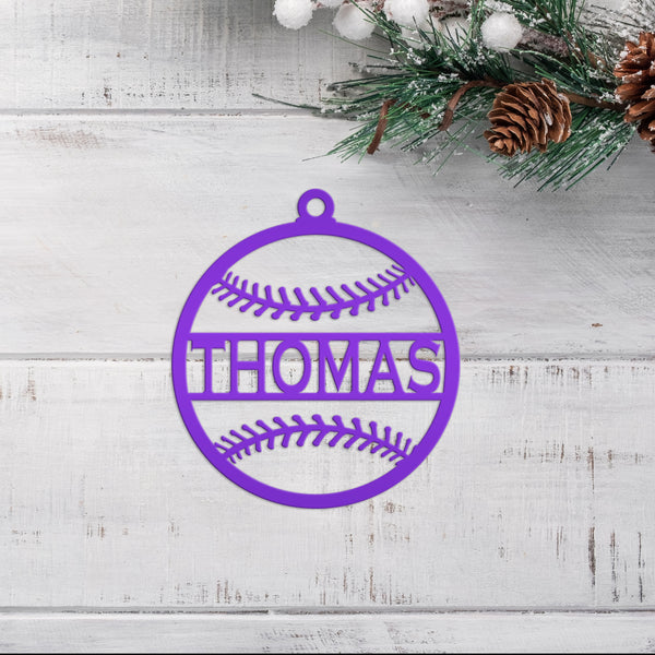 Personalized Baseball Metal Christmas/Holiday Ornament