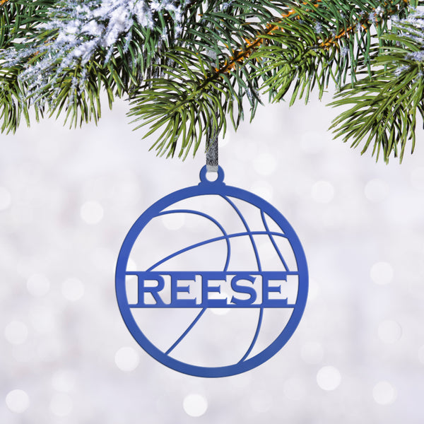 Personalized Basketball Metal Christmas/Holiday Ornament