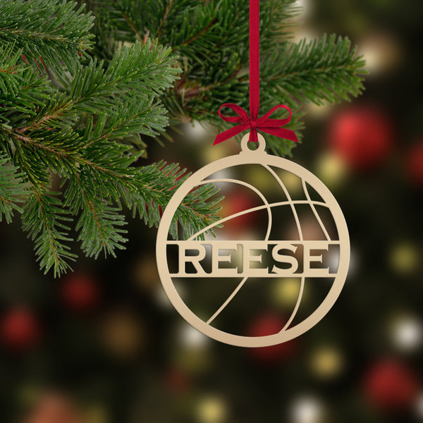 Personalized Basketball Metal Christmas/Holiday Ornament
