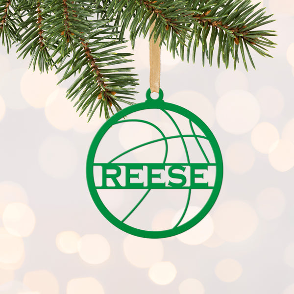 Personalized Basketball Metal Christmas/Holiday Ornament