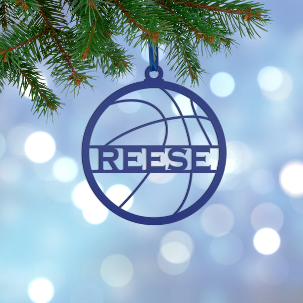 Personalized Basketball Metal Christmas/Holiday Ornament