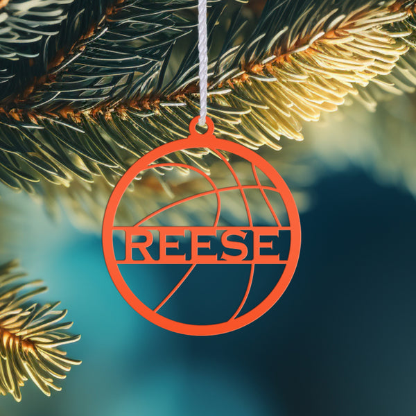 Personalized Basketball Metal Christmas/Holiday Ornament