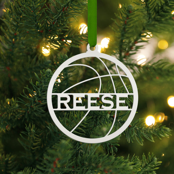 Personalized Basketball Metal Christmas/Holiday Ornament