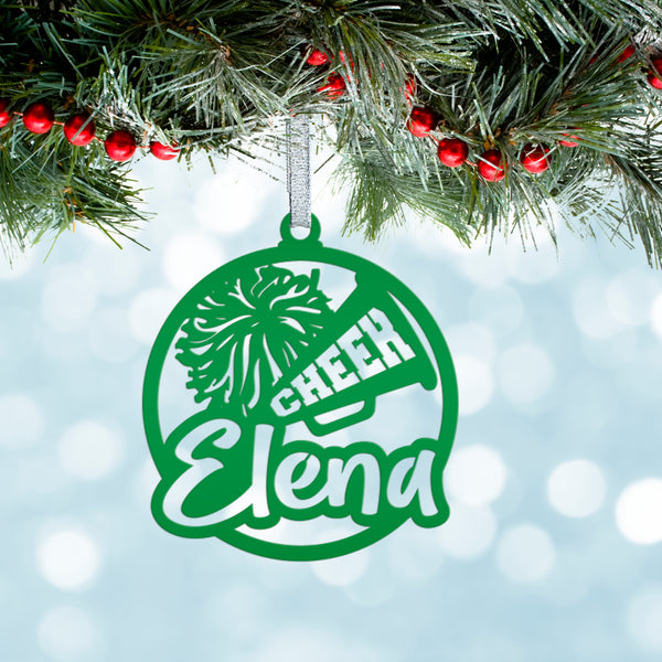 Custom Cheerleader Christmas Ornament - Personalized Cheer Decor - Unique Holiday Decorations - Sports Stocking Stuffers - Gift for Athlete