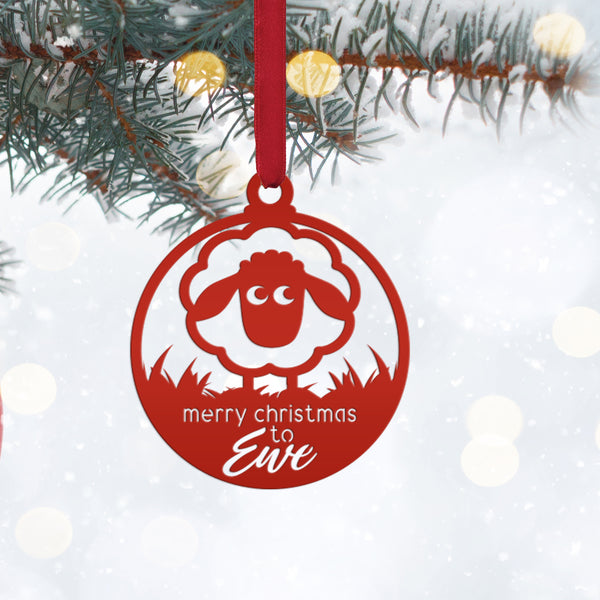 Metal Sheep Ornament - Holiday Decor