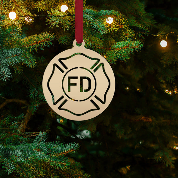 Firefighter Tribute Metal Ornaments - Unique Gift for Heroes - Fire Emblem Holiday Decorations - Stocking Stuffers - Ornament Collection