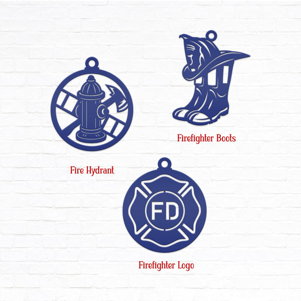Firefighter Tribute Metal Ornaments - Unique Gift for Heroes - Fire Emblem Holiday Decorations - Stocking Stuffers - Ornament Collection