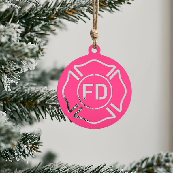 Firefighter Tribute Metal Ornaments - Unique Gift for Heroes - Fire Emblem Holiday Decorations - Stocking Stuffers - Ornament Collection