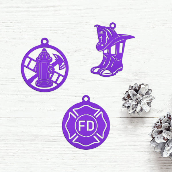 Firefighter Tribute Metal Ornaments - Unique Gift for Heroes - Fire Emblem Holiday Decorations - Stocking Stuffers - Ornament Collection