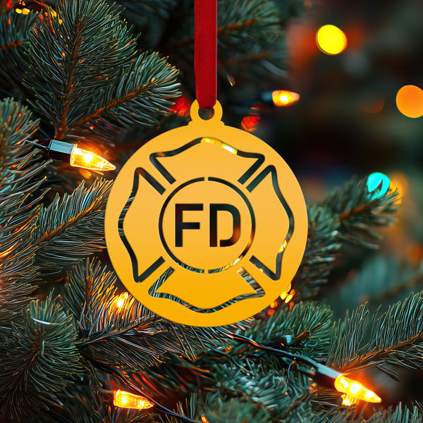 Firefighter Tribute Metal Ornaments - Unique Gift for Heroes - Fire Emblem Holiday Decorations - Stocking Stuffers - Ornament Collection