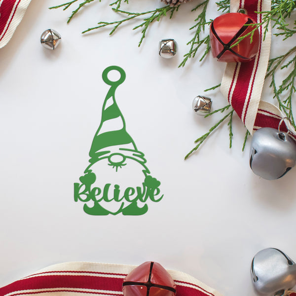 Charming Gnome Ornament - Unique Metal Holiday Decoration - Festive Christmas Gnomes - Whimsical Seasonal Trinkets - Cute Stocking Stuffers