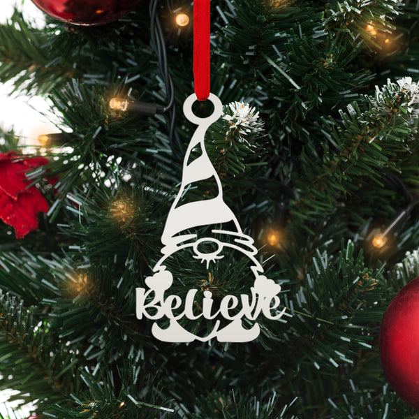 Charming Gnome Ornament - Unique Metal Holiday Decoration - Festive Christmas Gnomes - Whimsical Seasonal Trinkets - Cute Stocking Stuffers