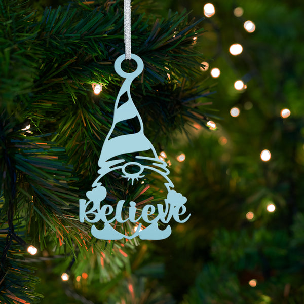 Charming Gnome Ornament - Unique Metal Holiday Decoration - Festive Christmas Gnomes - Whimsical Seasonal Trinkets - Cute Stocking Stuffers