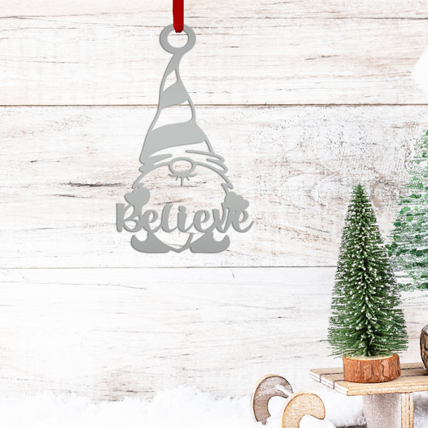 Charming Gnome Ornament - Unique Metal Holiday Decoration - Festive Christmas Gnomes - Whimsical Seasonal Trinkets - Cute Stocking Stuffers