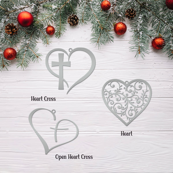 Assorted Heart Metal Holiday Ornaments