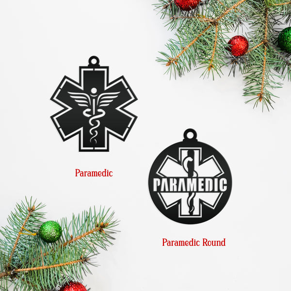 Emergency Responder Ornament Collection - EMT/Paramedic Decoration - Hero Tribute - Christmas Tree Decor - Charming Metal Holiday Trinkets