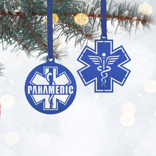 Emergency Responder Ornament Collection - EMT/Paramedic Decoration - Hero Tribute - Christmas Tree Decor - Charming Metal Holiday Trinkets