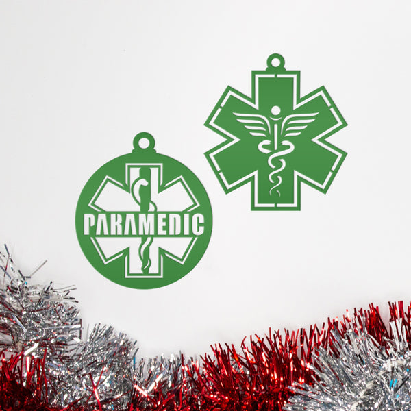 Emergency Responder Ornament Collection - EMT/Paramedic Decoration - Hero Tribute - Christmas Tree Decor - Charming Metal Holiday Trinkets