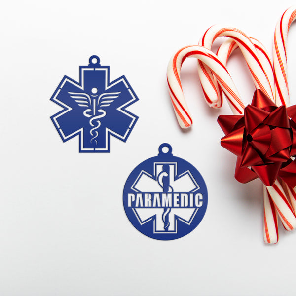 Emergency Responder Ornament Collection - EMT/Paramedic Decoration - Hero Tribute - Christmas Tree Decor - Charming Metal Holiday Trinkets