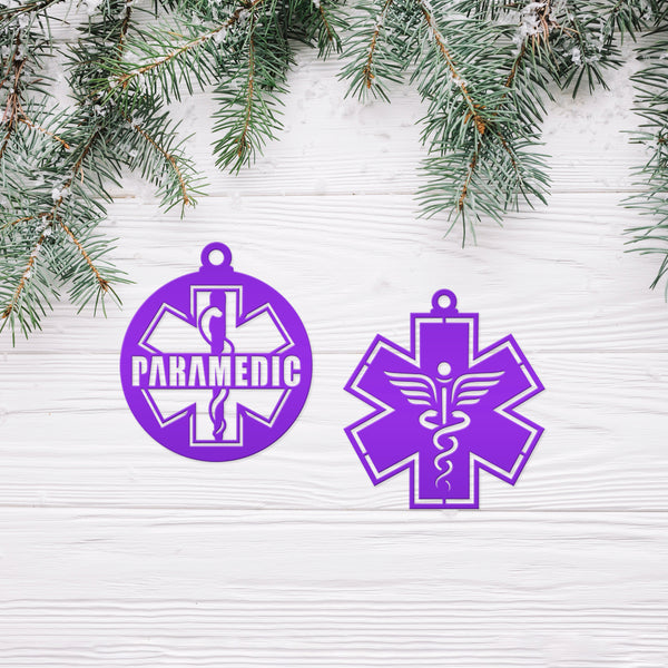Emergency Responder Ornament Collection - EMT/Paramedic Decoration - Hero Tribute - Christmas Tree Decor - Charming Metal Holiday Trinkets