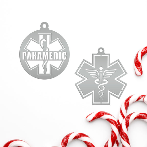 Emergency Responder Ornament Collection - EMT/Paramedic Decoration - Hero Tribute - Christmas Tree Decor - Charming Metal Holiday Trinkets