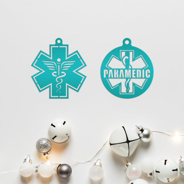 Emergency Responder Ornament Collection - EMT/Paramedic Decoration - Hero Tribute - Christmas Tree Decor - Charming Metal Holiday Trinkets