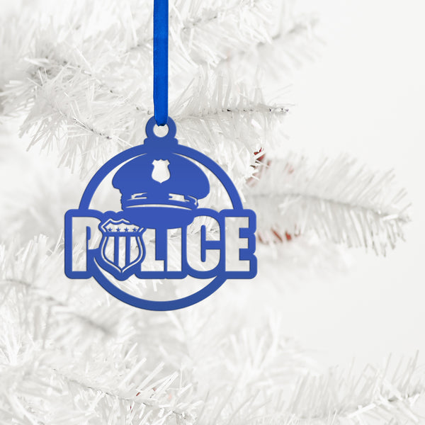 Set of Unique Metal Police Badges - Collectible Ornaments - Custom Holiday Decor - Emergency Responder Christmas Ornament - Stocking Stuffer