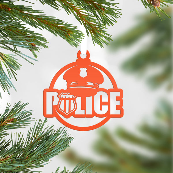 Set of Unique Metal Police Badges - Collectible Ornaments - Custom Holiday Decor - Emergency Responder Christmas Ornament - Stocking Stuffer