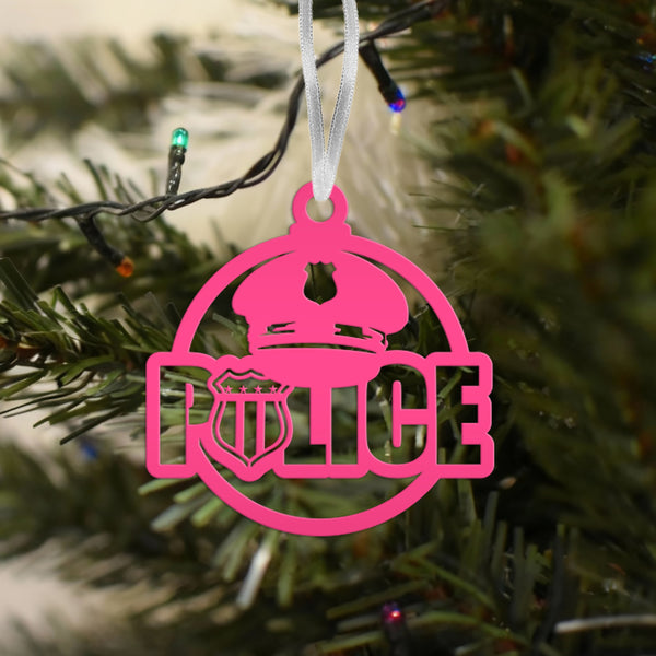 Set of Unique Metal Police Badges - Collectible Ornaments - Custom Holiday Decor - Emergency Responder Christmas Ornament - Stocking Stuffer