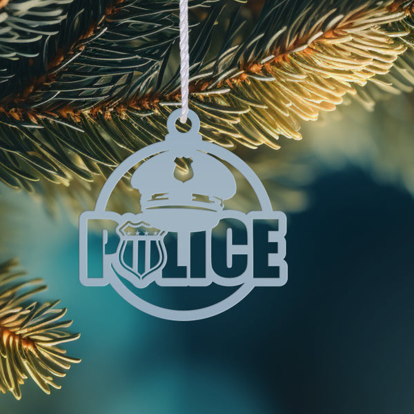Set of Unique Metal Police Badges - Collectible Ornaments - Custom Holiday Decor - Emergency Responder Christmas Ornament - Stocking Stuffer