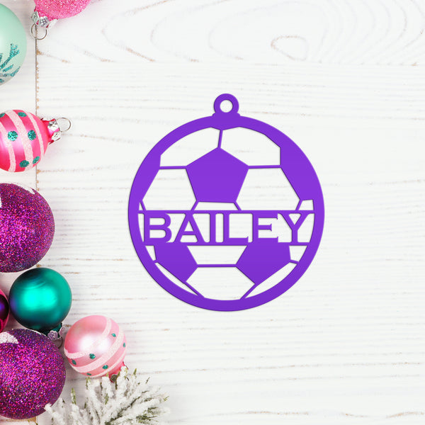 Personalized Soccer Metal Christmas/Holiday Ornament