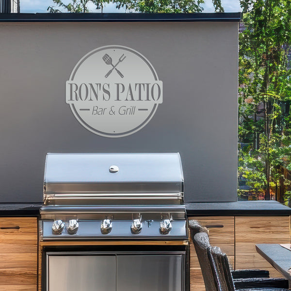 Personalized Patio Bar & Grill Metal Sign-Fathers Day Gift, Patio Oasis , Backyard Patio Decor & Wall Art, Patio Bar Sign for the Wall