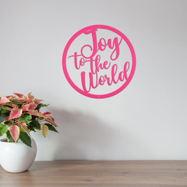 Round Joy To The World Christmas Décor Metal Sign