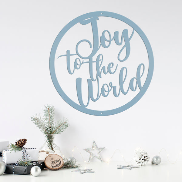 Round Joy To The World Christmas Décor Metal Sign