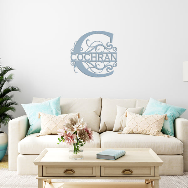 Personalized Metal Monogram Sign, Wedding Gift, Family Name Sign, Outdoor Name Sign, Last Name Sign, Metal Sign, Front Door Hanger