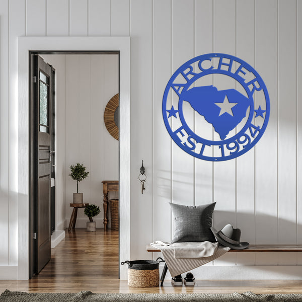 State Sign with Last Name - Choose Your State