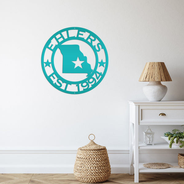 State Sign with Last Name - Choose Your State