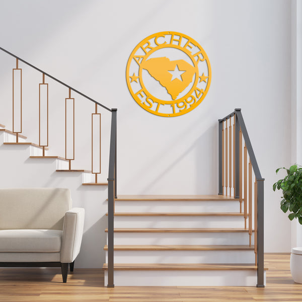 State Sign with Last Name - Choose Your State