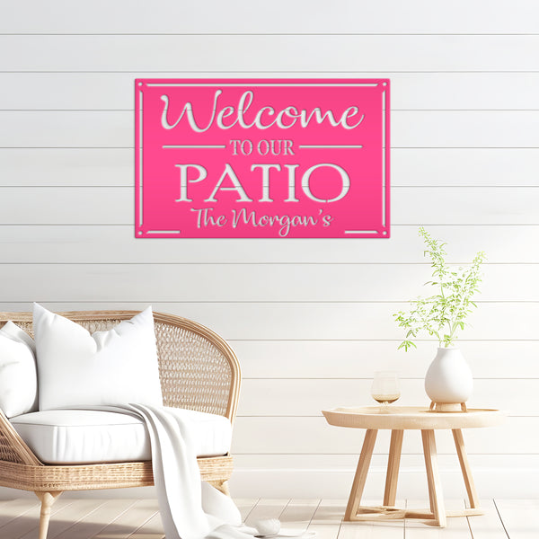 Metal Patio Sign Personalized Outdoor Welcome Sign For Porch or Deck Sign With Family Name Wedding Gift Idea