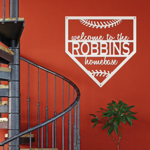 Baseball Home Plate Family Name Sign
