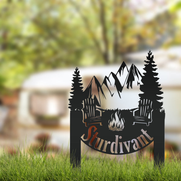 Custom Camping Sign - Family Name Campsite Sign-Campground Lot Sign